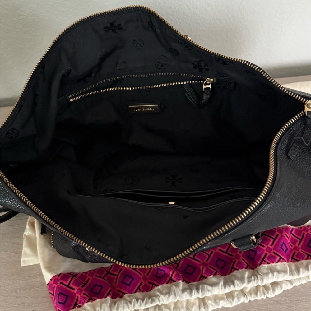 Tory Burch Black Satchel with Gold Accents - Picture 2 of 6